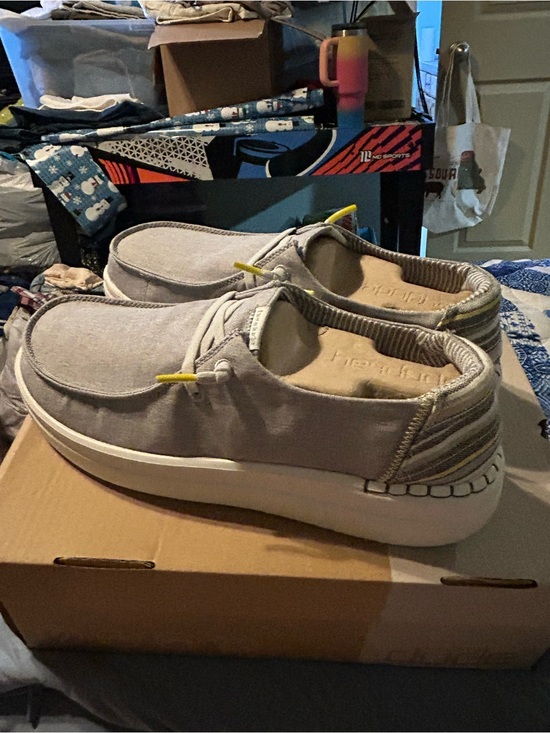 Hey Dude Shoes - Women's HeyDudes Gray Canvas Slip-On Shoes size 8
